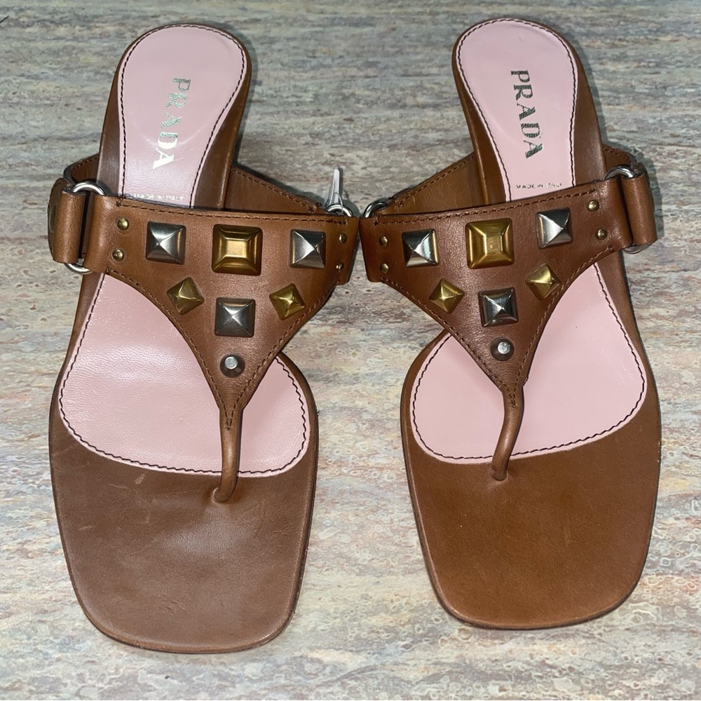 Prada Kitten Heel Sandals